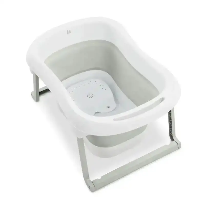 Hauck Wash N Fold Laundry Basket – White-Sage 1
