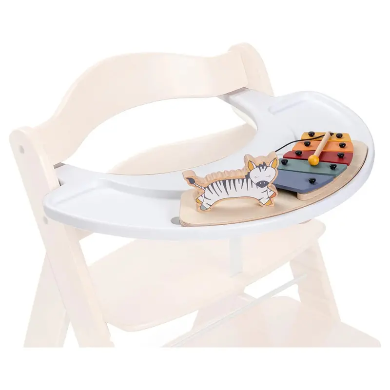 Hauck Wooden Music Play Board With Xylophone For Alpha+ & Beta+ Highchairs (Zebra Theme, White) 1