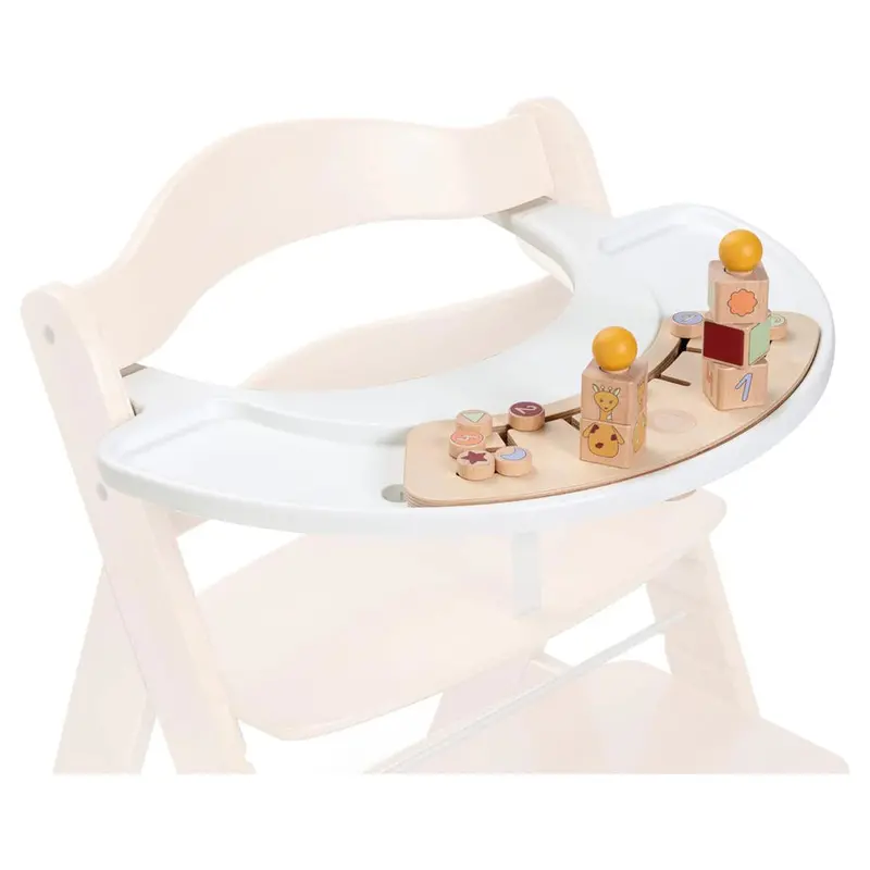 Hauck Wooden Sorting Game Board Compatible With Alpha+ And Beta+ Highchairs (Giraffe Design, White) 1