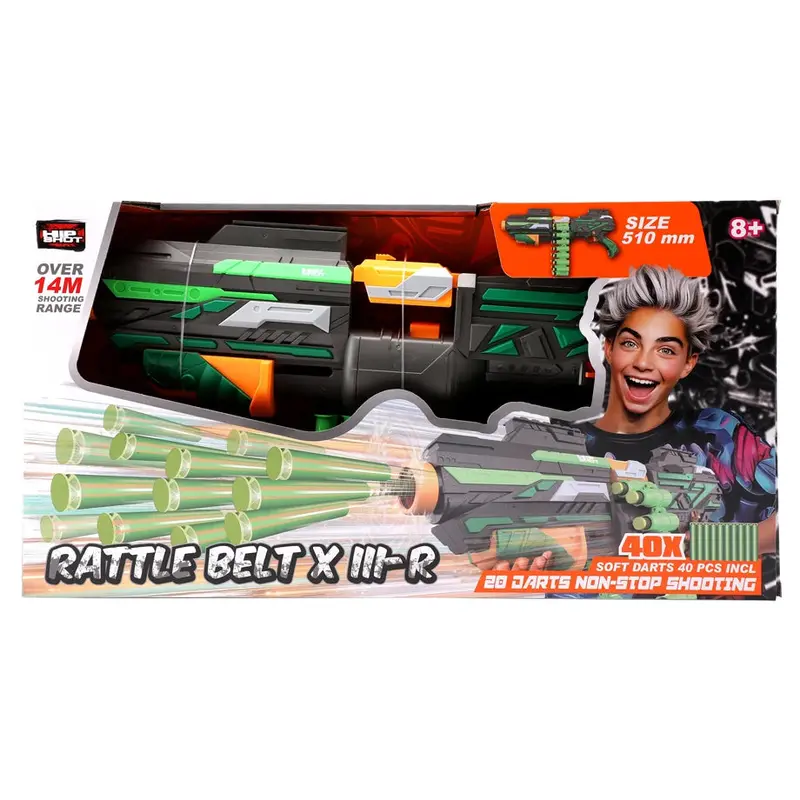 Hip Shot Soft Bullet Revolver – 20-Chamber Spinning Cylinder, 40 Bullets Included 1