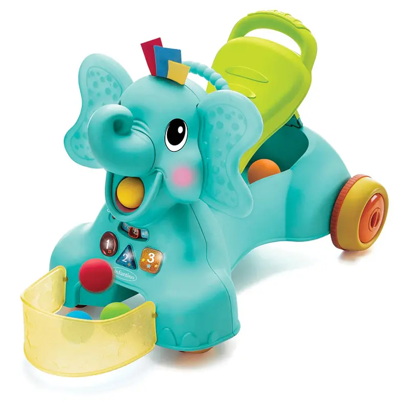 Infantino 3-In-1 Elephant Activity Center – Sit, Walk, And Ride Developmental Toy 1