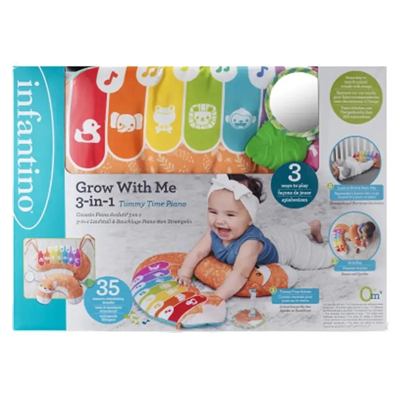 Infantino 3-In-1 Tummy Time Piano – Fox-Designed Activity Gym With Piano Keys & Arch Toys 1