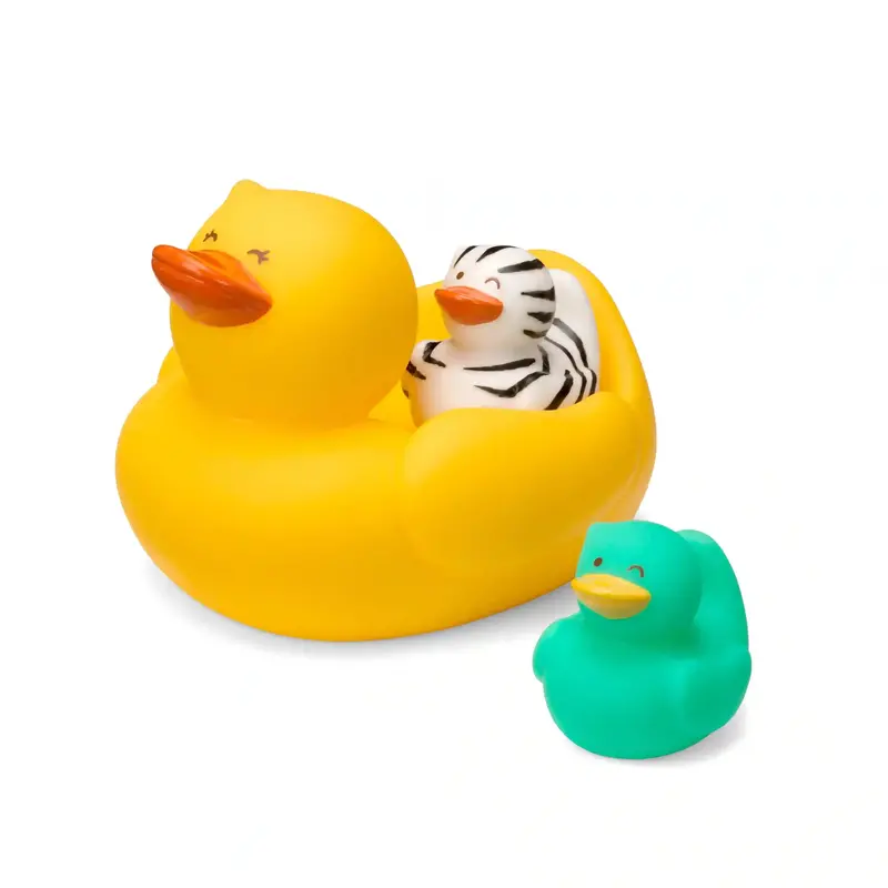 Infantino Bath Duck Family Set – Squeaky, Water-Activated Toys 1