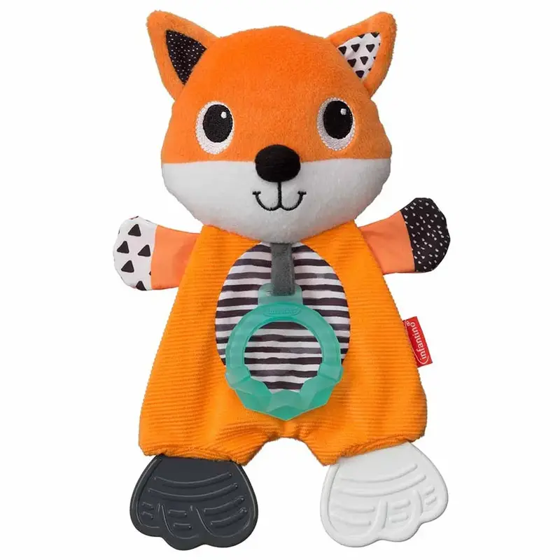 Infantino Cuddly Fox Teether – Snuggly Toy With Integrated Teething Rings 1