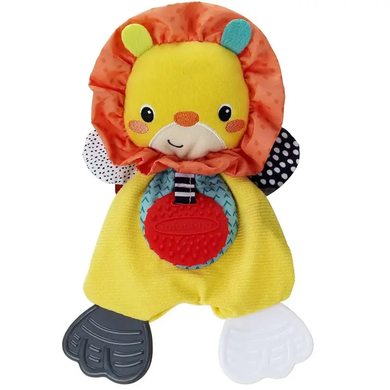 Infantino Cuddly Lion Teether – Plush Animal With Chewable Parts 1