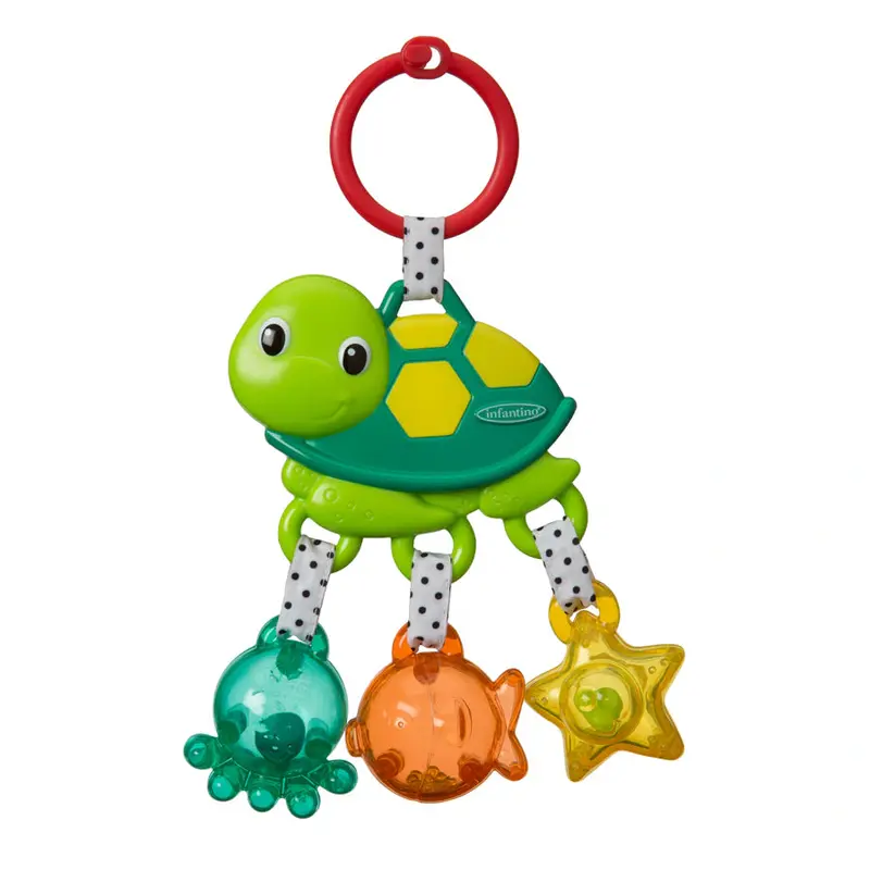 Infantino Jingle Charms Turtle Toy – Green Sensory Rattle 1