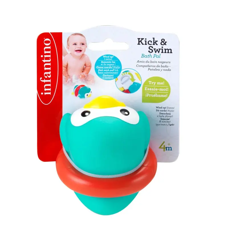 Infantino Kick & Swim Bath Pals – Penguin Design With Gentle Splash Effect 1