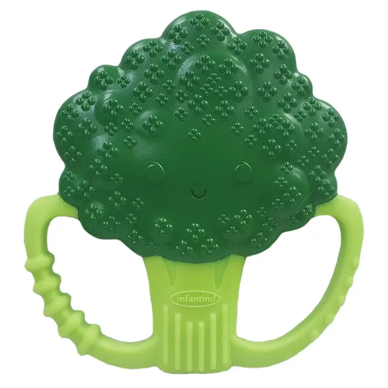 Infantino Lil’ Nibbles Broccoli Teether – Textured Silicone Chew Toy For Teething Relief 1