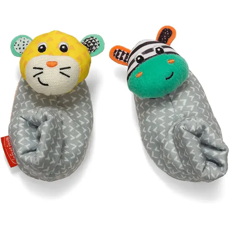 Infantino Zebra And Tiger Foot Rattles For Infants 1