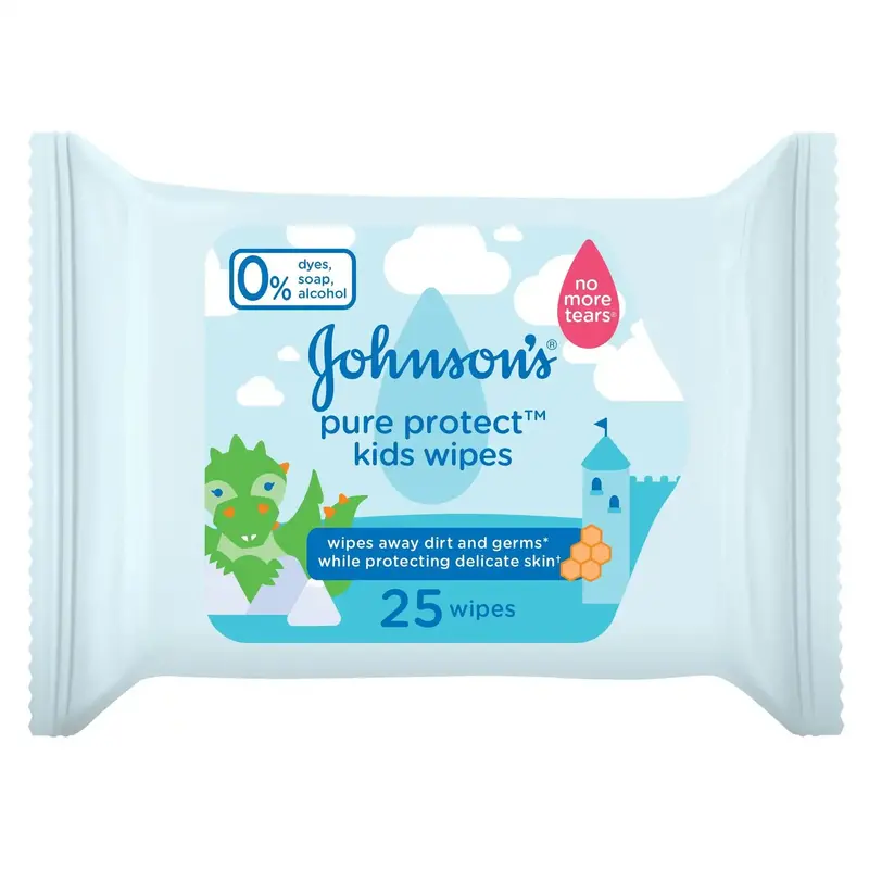 Johnson’S Pure Protect Baby Wipes – Pack Of 25 Gentle Cleansing Sheets 1