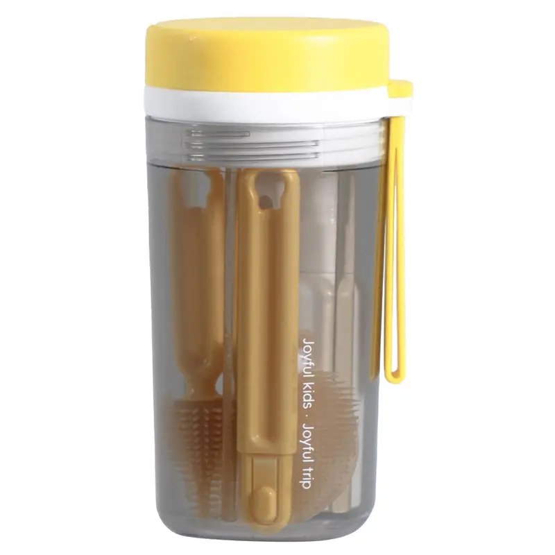 Jovikids Baby Bottle Cleaning Brush Set – Flexible Bristle Tools For Hygiene (Yellow) 1