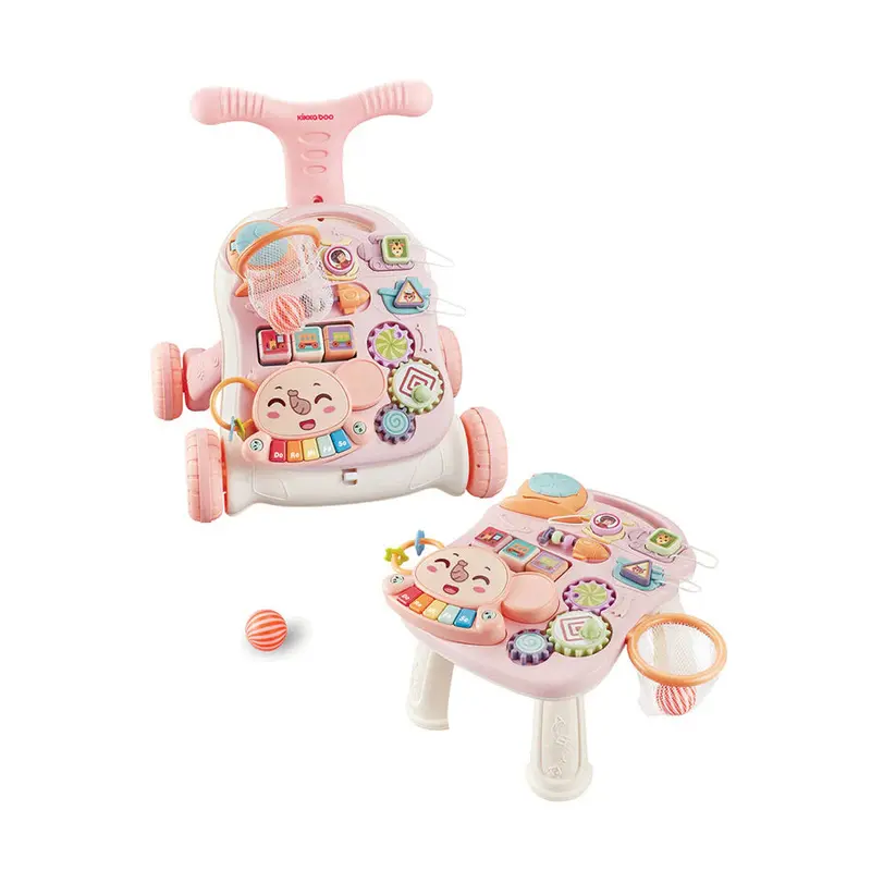 Kikkaboo 3-In-1 Walk & Learn Activity Center – Pink 1