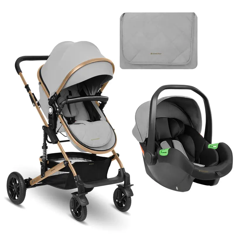 Kikkaboo Amaia 3-In-1 Convertible Stroller System – Light Grey (2024 Model) 1