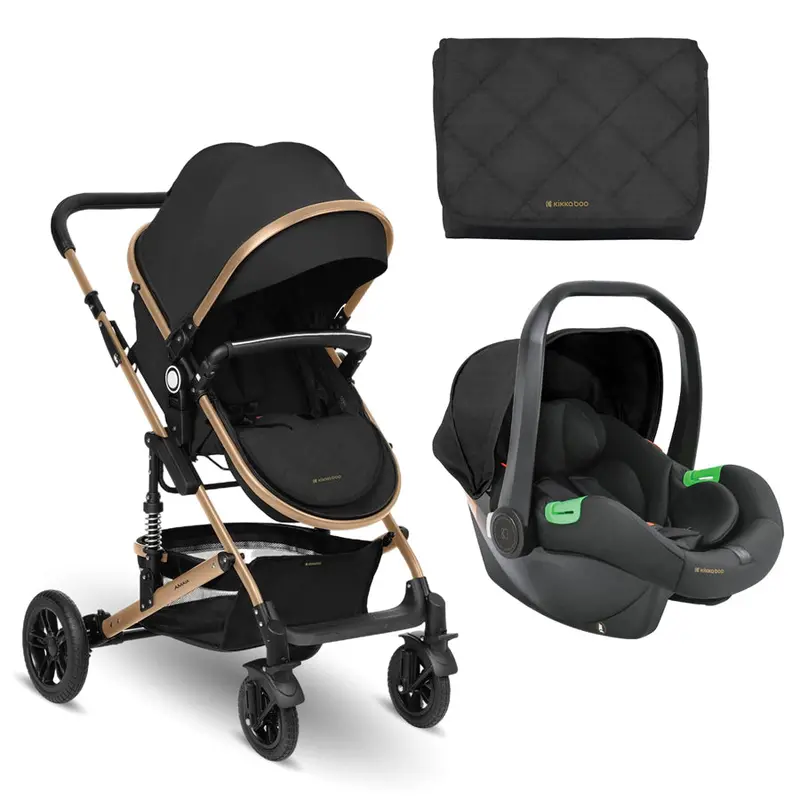 Kikkaboo Amaia 3-In-1 Convertible Stroller With Infant Seat – Black (2024 Model) 1