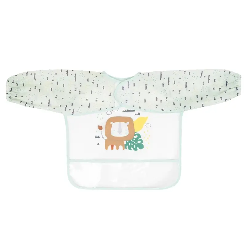 Kikkaboo Eva Crumb-Catcher Bib – Mint Green, Easy-Clean Design 1