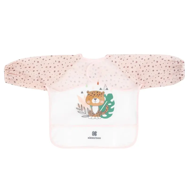 Kikkaboo Eva Crumb-Catcher Bib – Soft Pink, Non-Toxic Material 1