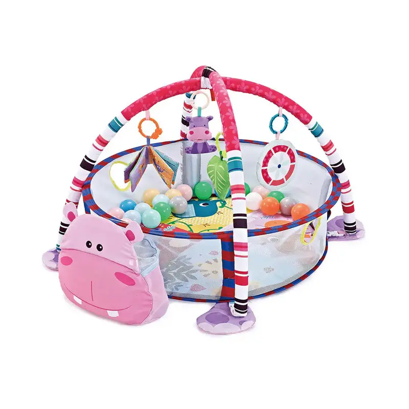 Kikkaboo Hippo-Themed Play Mat With 30 Soft Balls 1