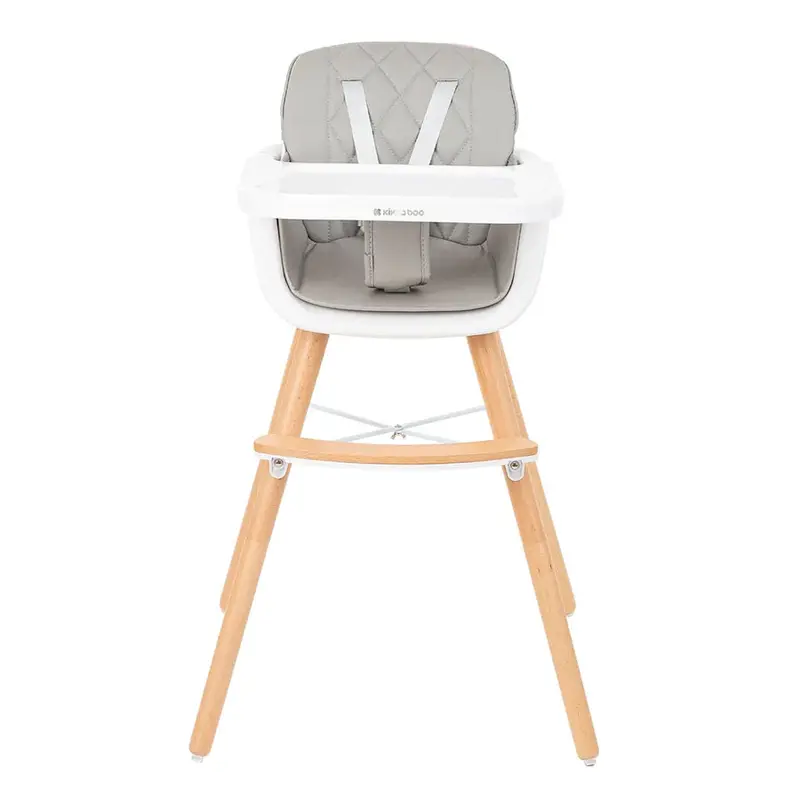 Kikkaboo Woody 2-In-1 Adjustable High Chair – Charcoal Grey (2024 Edition) 1