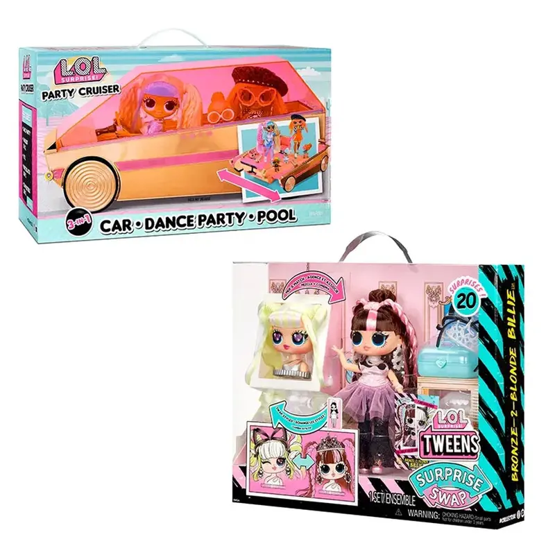L.O.L. Surprise! 3-In-1 Party Cruiser Playset With Tweens Swap Doll & Blonde Billie (Bronze-2) 1