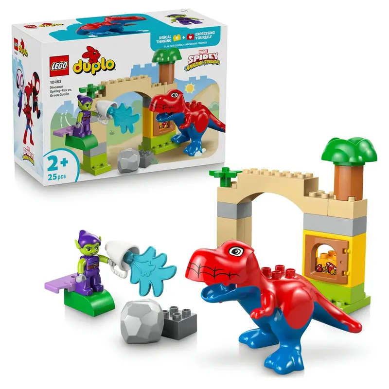 Lego Duplo Spidey-Rex Vs. Green Goblin Dinosaur Set – 25-Piece Superhero Toddler Toy 1
