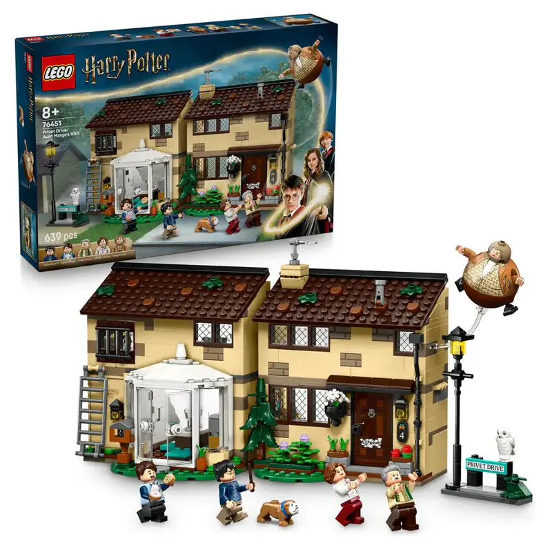 Lego Harry Potter Privet Drive: Aunt Marge’S Visit – 639-Piece Detailed Diagon Alley Scene Set 1