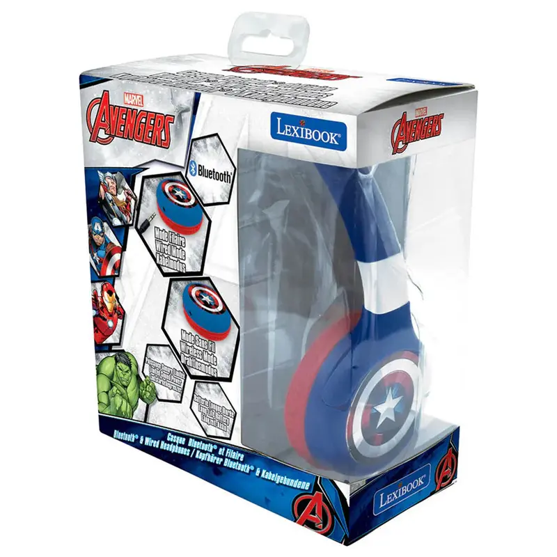 Lexibook Avengers 2-In-1 Headphones – Bluetooth & Wired Functionality 1
