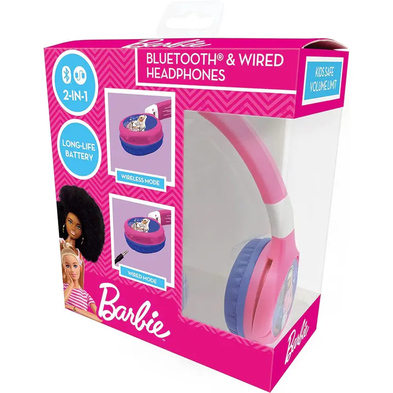 Lexibook Barbie 2-In-1 Foldable Headphones – Bluetooth And Wired Modes 1