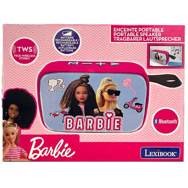 Lexibook Barbie Fabric-Finish Portable Bluetooth Speaker 1