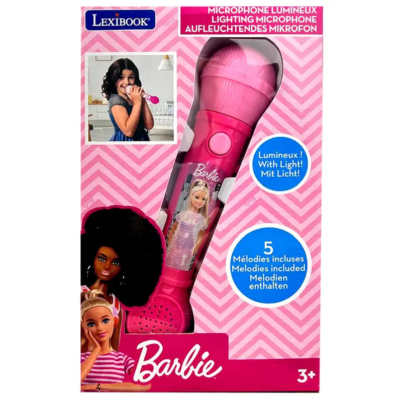 Lexibook Barbie Illuminated Karaoke Microphone For Kids 1