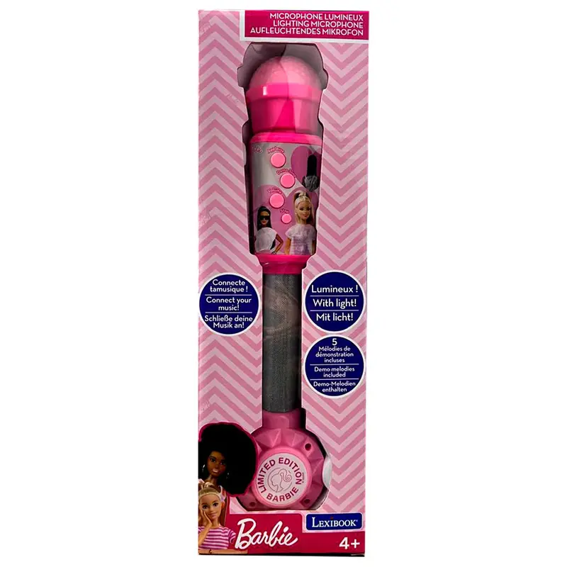 Lexibook Barbie Light-Up Karaoke Microphone With Aux-In Speaker 1