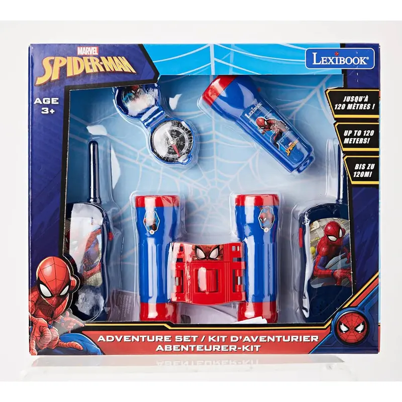 Lexibook Spider-Man Adventure Kit: Walkie Talkies, Binoculars, Compass & Torch (120M) 1