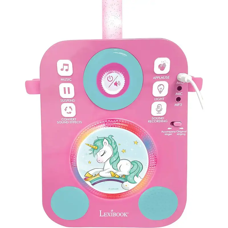 Lexibook Unicorn Karaoke Set – Dual Microphones With Light & Sound Effects 1
