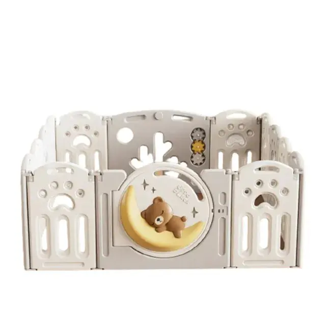 Little Angel Foldable Bear-Themed Playpen With Moon Design 1