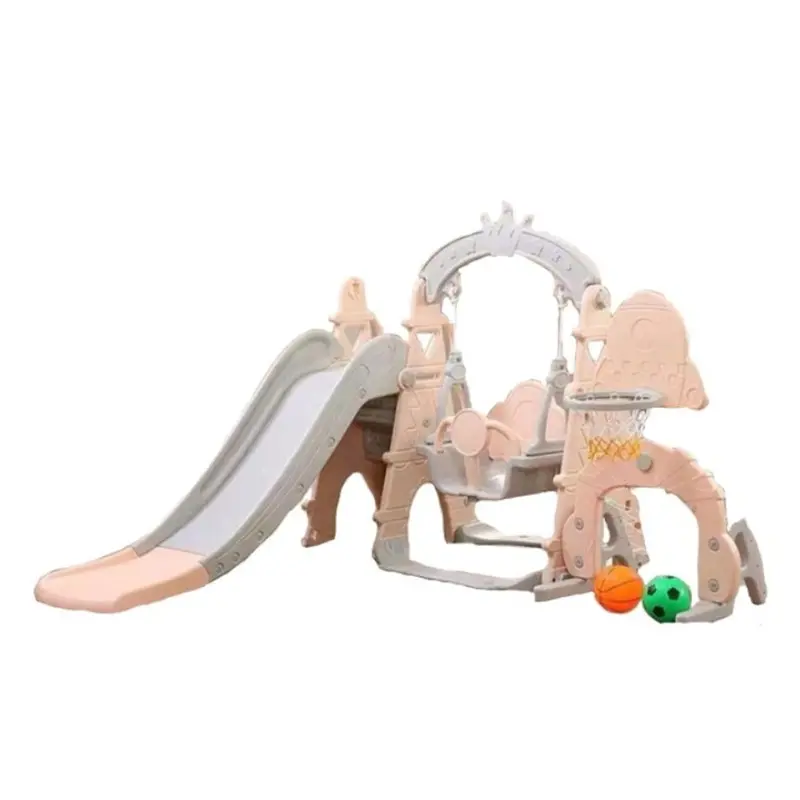 Little Angel Multi-Activity Play Center – Slide, Swing, Hoop & Safety Gate, Pink 1