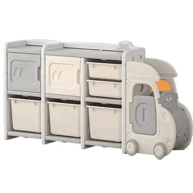 Little Angel Toy Organizer Cabinet With Bins & Pull-Along Car Cart (Small) 1