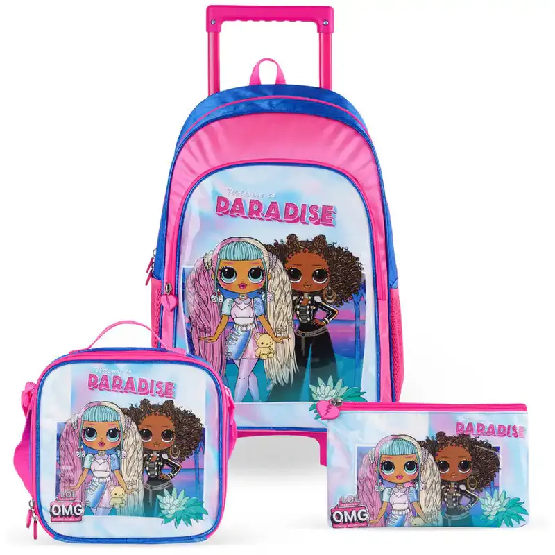 Lol Omg Welcome To Paradise 18" Rolling Trolley Suitcase Combo 1