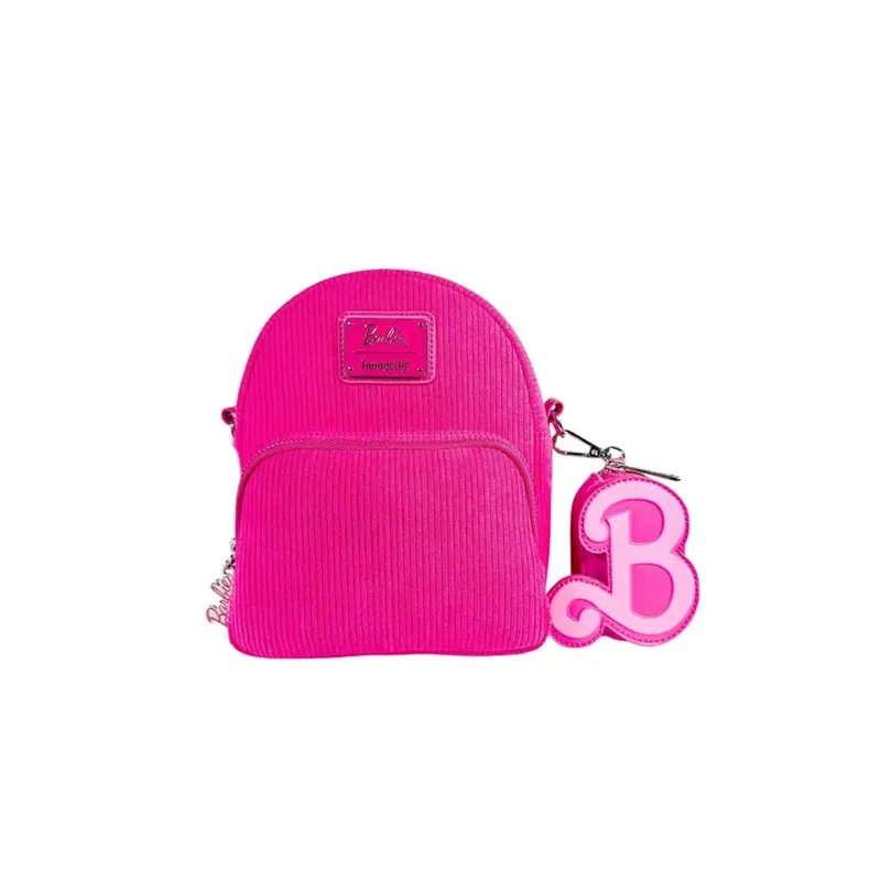 Loungefly × Funko Pop! Barbie Corduroy Mini Backpack – Pink Convertible Design 1