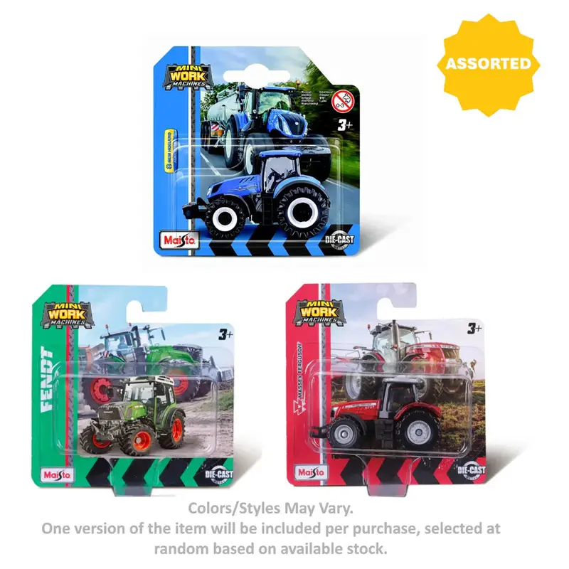Maisto Mini Work Machines Die-Cast Tractor – 1:64 Scale Farm Equipment Model 1