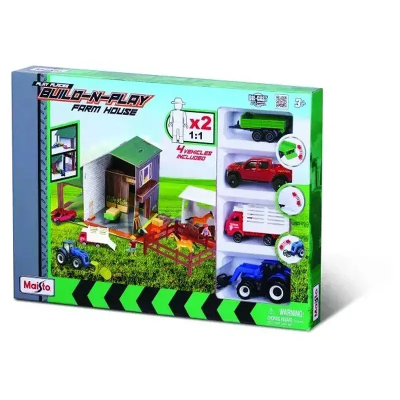 Maisto Play Places Farm House Playset – 1:64 Scale Miniature Farm Toy 1