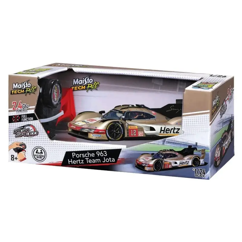 Maisto Tech 1:24 Rc Porsche 963 #12 Hertz Team Jota Edition – Gold And Black 1