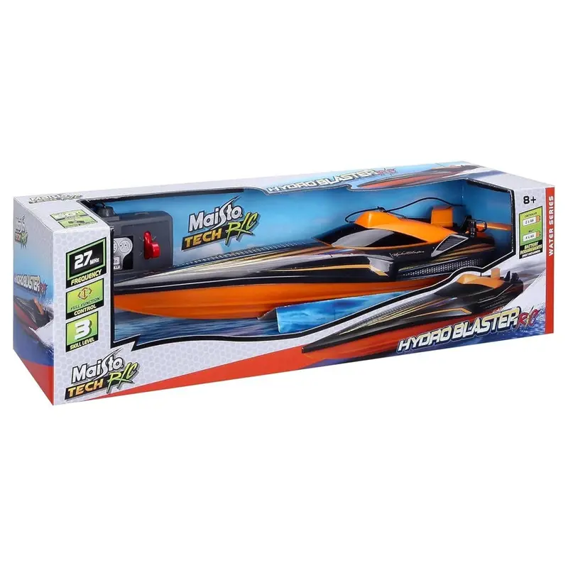 Maisto Tech Hydro Blaster Remote-Controlled Boat – Black & Orange 1