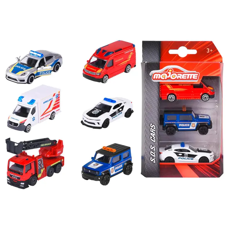 Majorette S.O.S Emergency Vehicle Set – 3-Piece Die-Cast Assortment 1