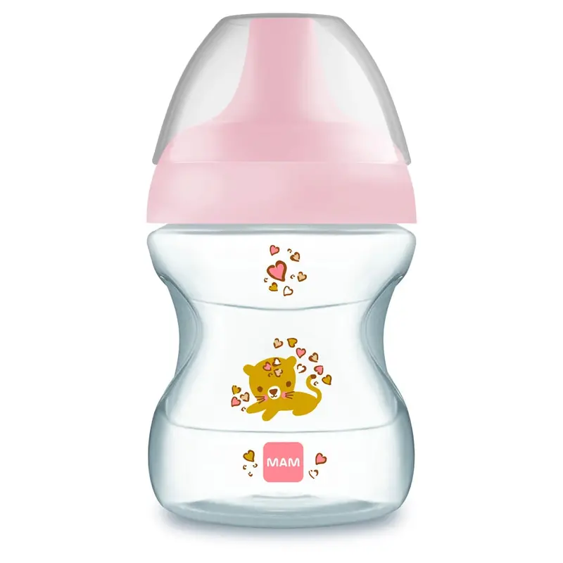 Mam Learn-To-Drink Cup – Wild Animal Design, Pink, 190 Ml (6+ Months) 1
