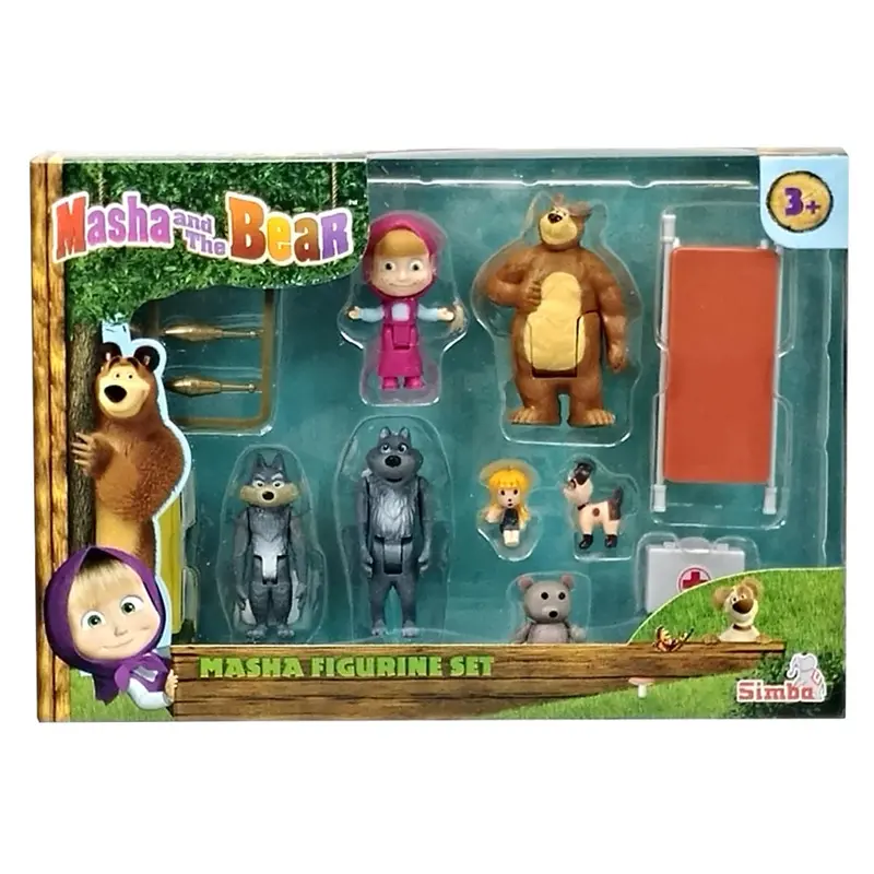 Masha And The Bear Mini Collectible Figurine Set – Assorted Characters 1