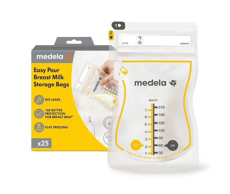 Medela Easy Pour Breast Milk Storage Bags – 210Ml, Pack Of 25 1