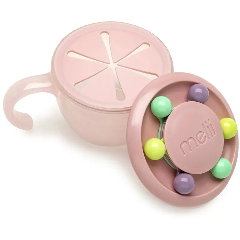 Melii Abacus Snack Container With Finger Trap – Pink 1
