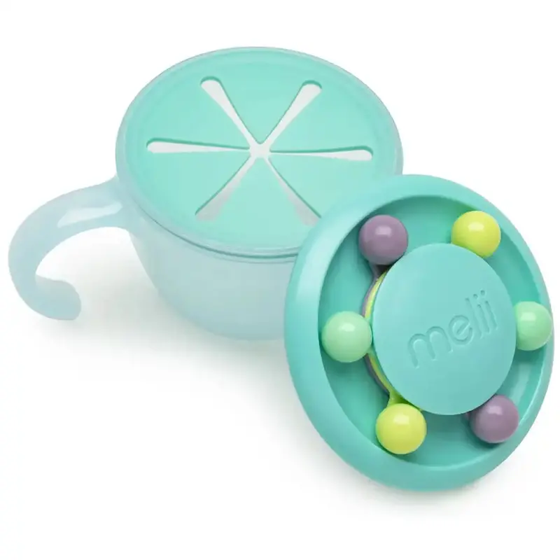 Melii Abacus Snack Container With Finger Trap – Turquoise 1