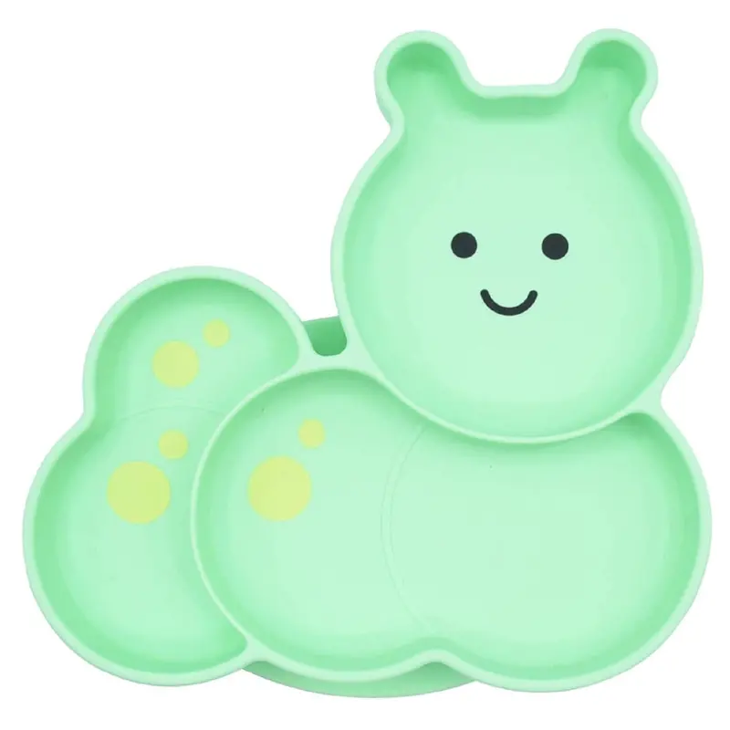 Melii Caterpillar-Shaped Silicone Suction Plate Set – Eco-Friendly Feeding Solution, 6-Pack 1