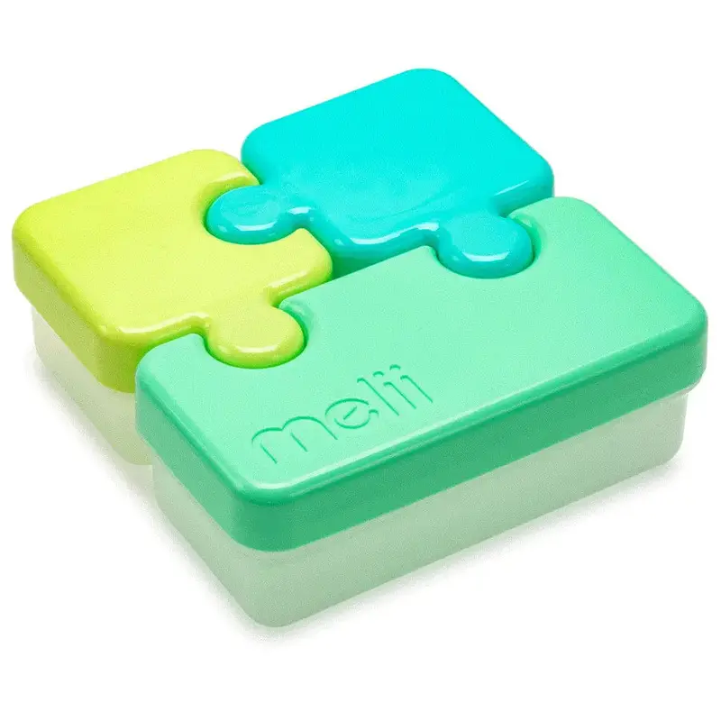 Melii Lime And Turquoise Green Puzzle Food Container Set 1