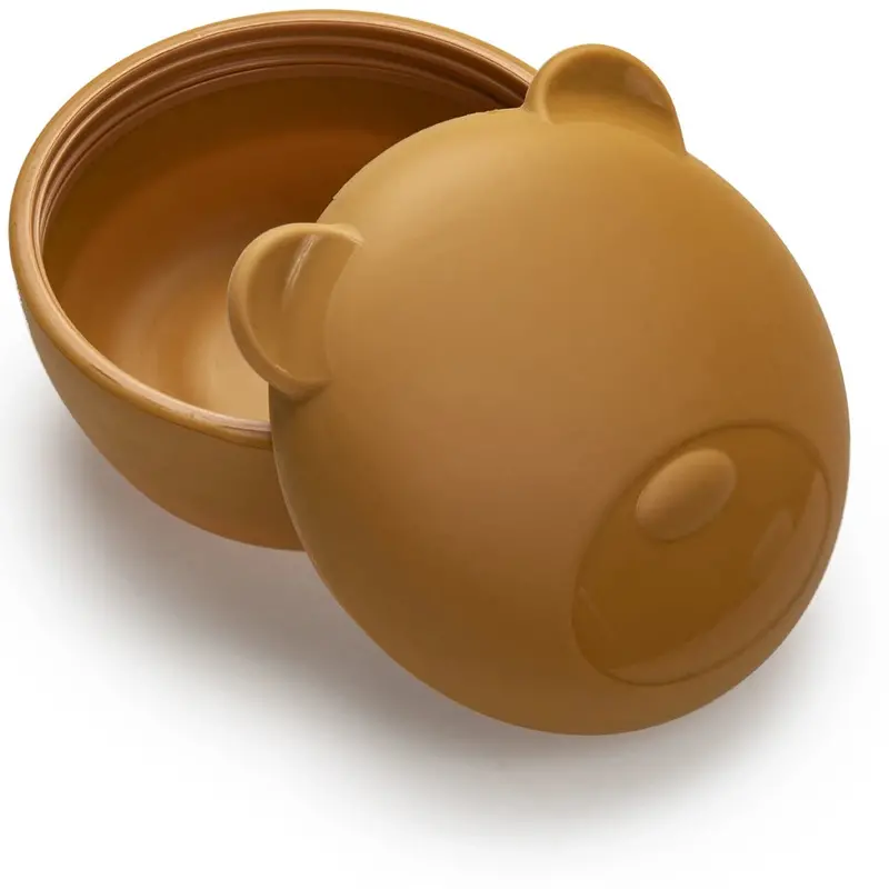 Melii Silicone Portable Bowl With Lid – Brown Bear Design, 350 Ml 1
